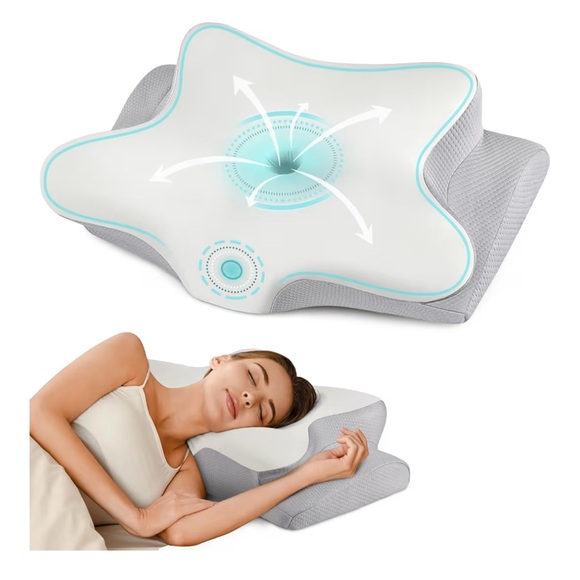 Other - Ergonomic White and Gray Pillow set of 2